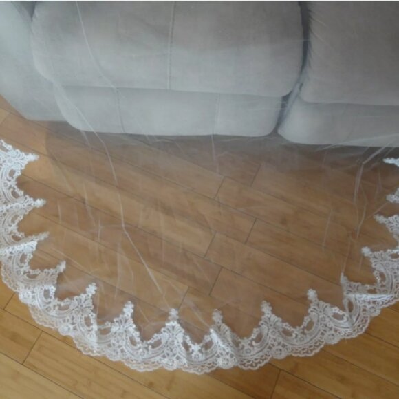 NEW 9ft WEDDING VEIL WHITE BRIDE BRIDAL ELEGANT CATHEDRAL WEDDING w/COMB LD 3997